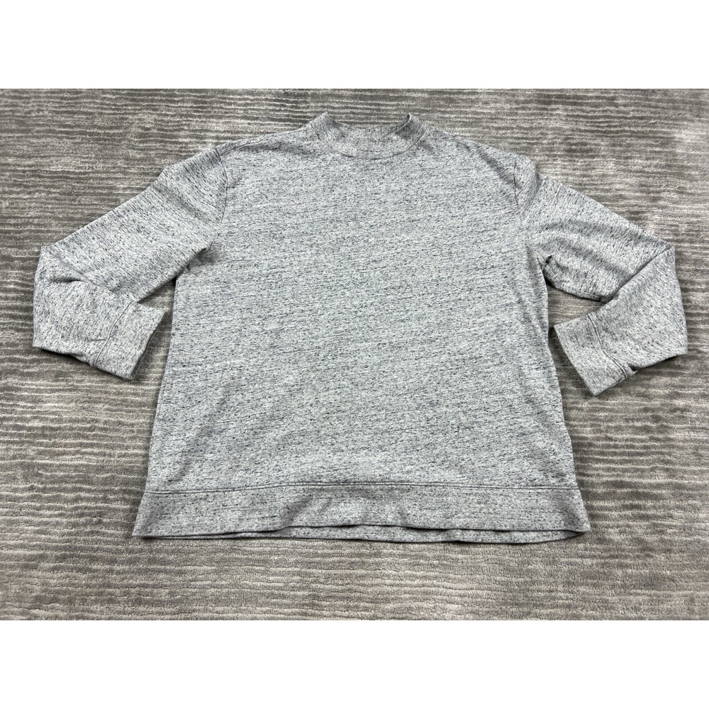 Express Sweatshirt Men Lrge Gray Mock Neck Long Sleeve Cotton Heathered Pullover